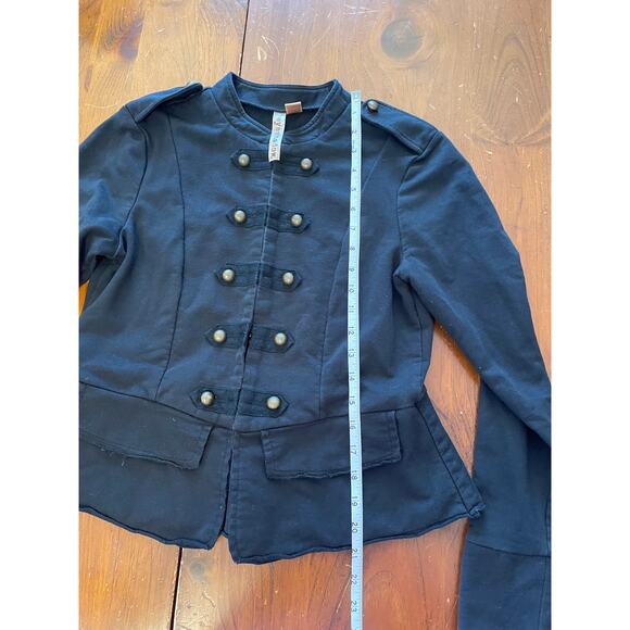 Eyeshadow Women Large Jacket Gold/Bronze Button Close Long Sleeve Military Gray - Picture 8 of 10